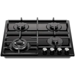 Hisense HHU60GAGB Built In Hob 4 Gas, 60CM – Black Glass