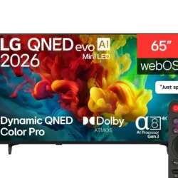LG 65″ QNED MINI LED 4K TV 65QNED84B6T.AFKE – MAGIC REMOTE, SMART, WEBOS26, HDR10, α7 AI PROCESSOR GEN9